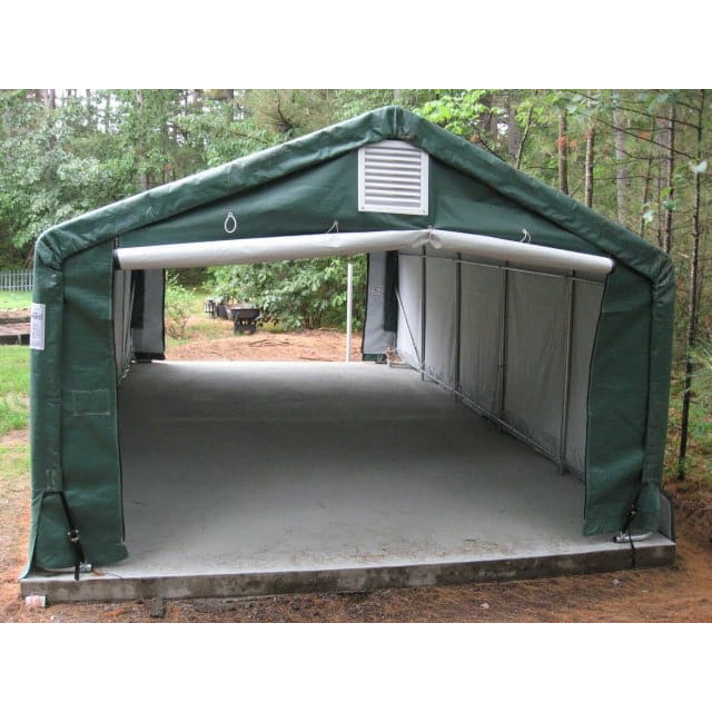Rhino Shelter Extended Garage (Round Style) 12'W x 40'L x 8'H