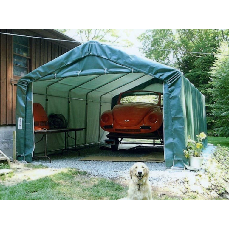 Rhino Shelter Extended Garage (Round Style) 12'W x 40'L x 8'H