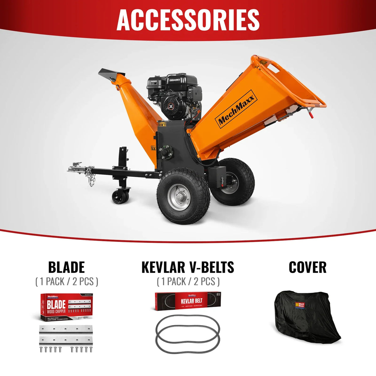 MechMaxx 6 inch E-start ZONSEN 459cc 15hp Gasoline Engine Powered Drum Wood Chipper ,  P4206