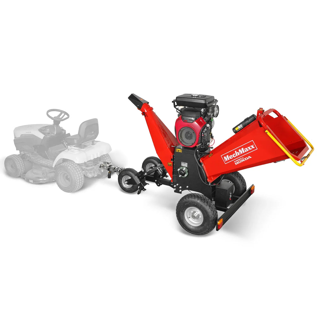 MechMaxx 8 inch HONDA GX690 E-Start 688cc 22hp Gas Powered 4 - Wheel Drum Wood Chipper with Taillight ,  B200