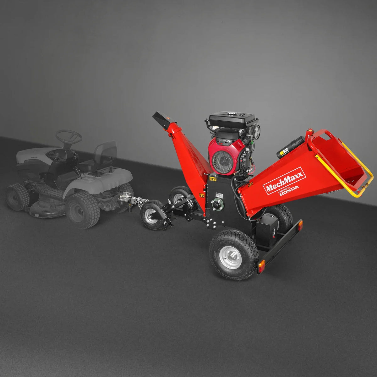 MechMaxx 8 inch HONDA GX690 E-Start 688cc 22hp Gas Powered 4 - Wheel Drum Wood Chipper with Taillight ,  B200