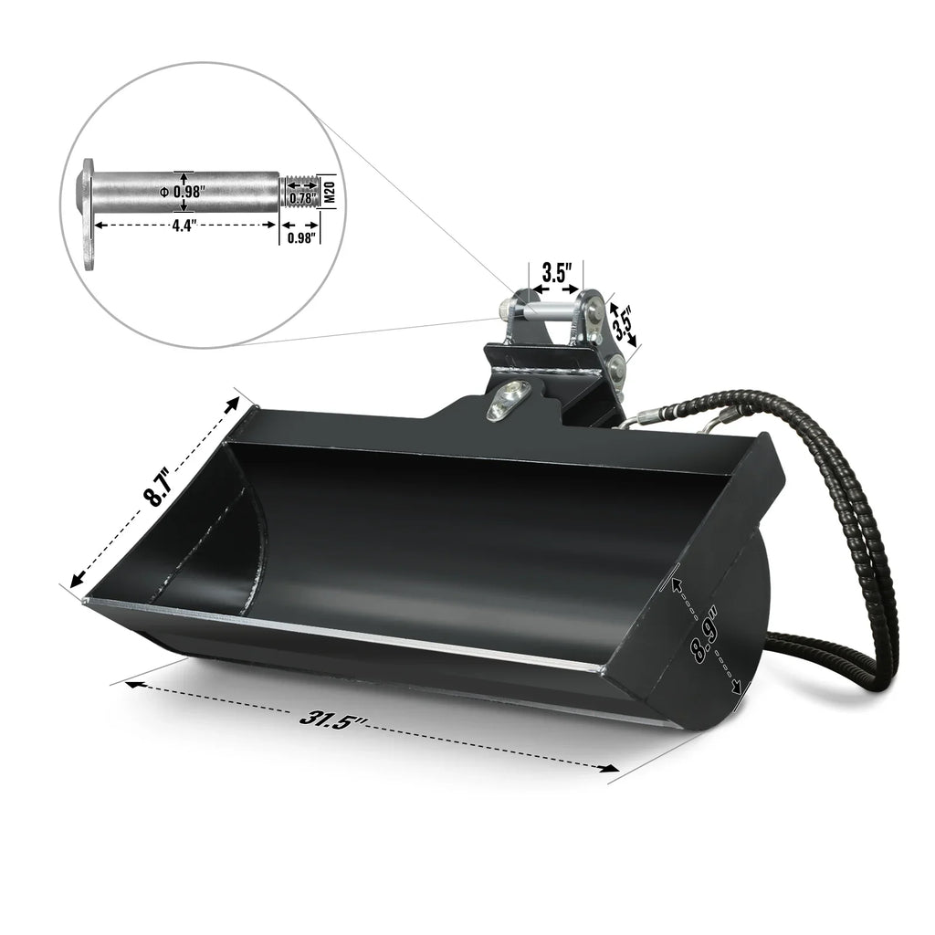 MechMaxx 32" Tilt Bucket for Mini Compact Excavator MEC10/MEC12
