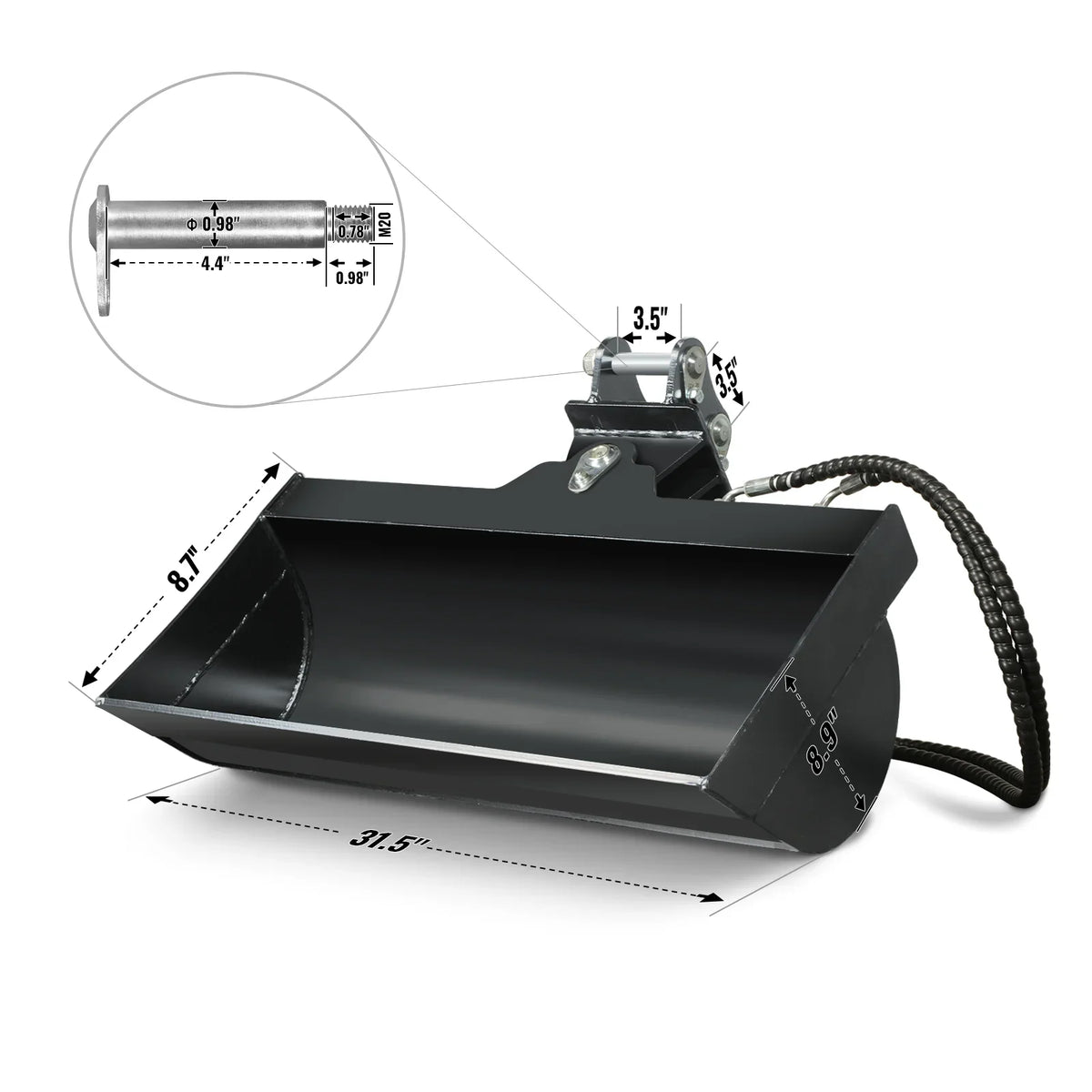 MechMaxx 32" Tilt Bucket for Mini Compact Excavator MEC10/MEC12