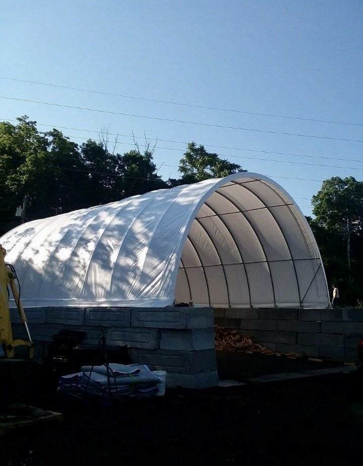 Rhino Shelter Portable Building (Round Style) 30’W x 65’L x 15’H