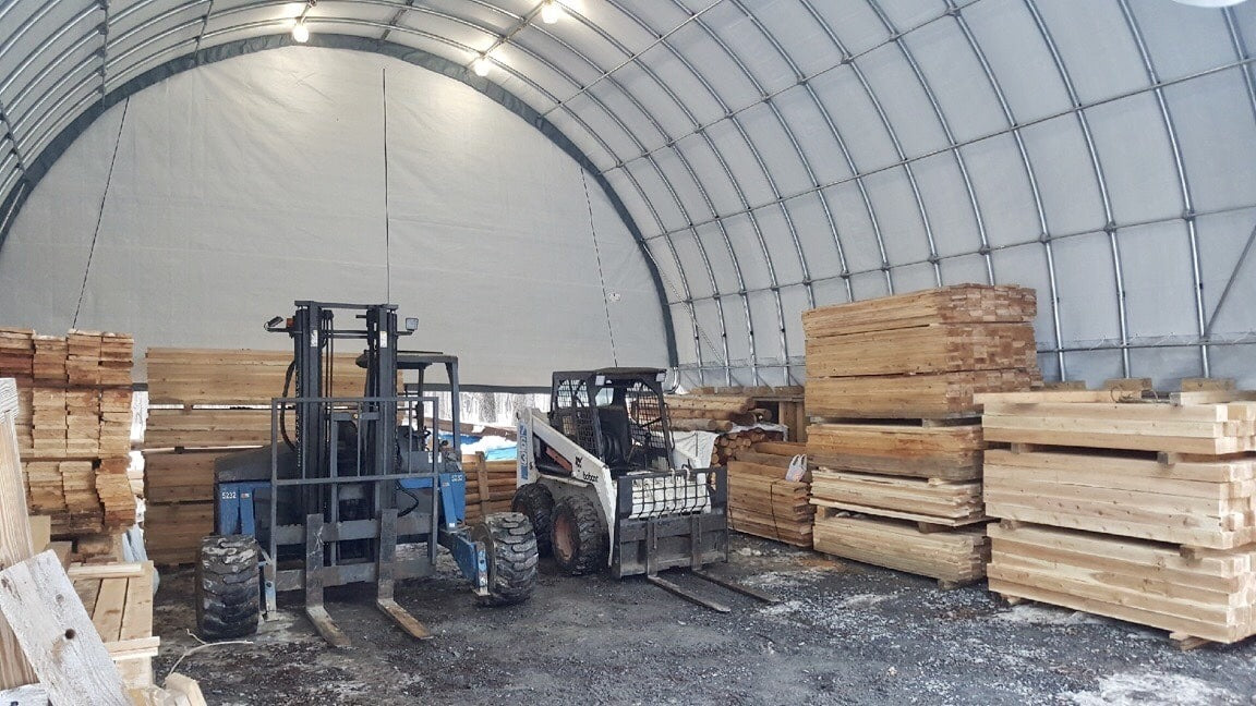Rhino Shelter Portable Building (Round Style) 30’W x 65’L x 15’H