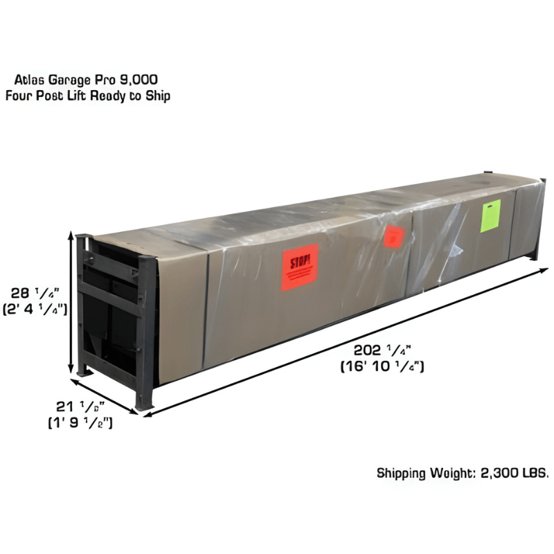 Atlas Automotive Pro9000 - 9000 lb - 4 Post Vehicle Lift with (2) RJ35 Rolling Bridge Jacks