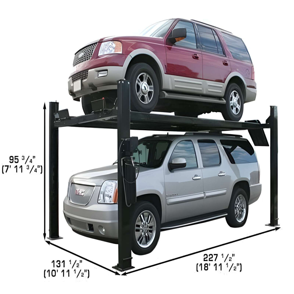 Atlas Automotive PRO9000 - 9000 lb - 4 Post Vehicle Lift with (2) RJ6BK Rolling Bridge Jacks