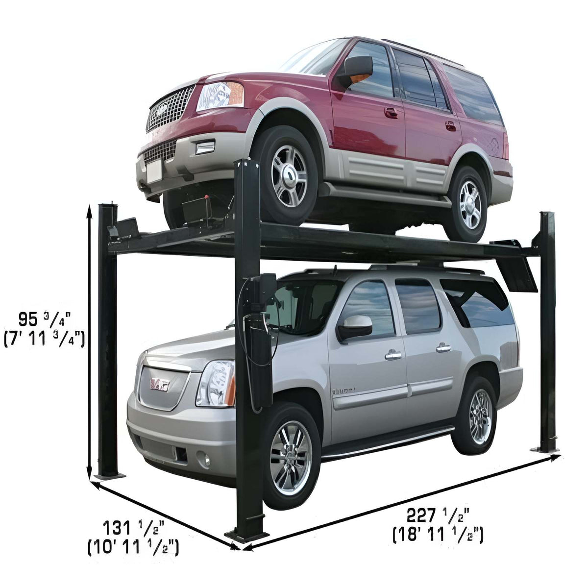 Atlas Automotive Pro9000 - 9000 lb - 4 Post Vehicle Lift with (2) RJ45A Rolling Bridge Jacks