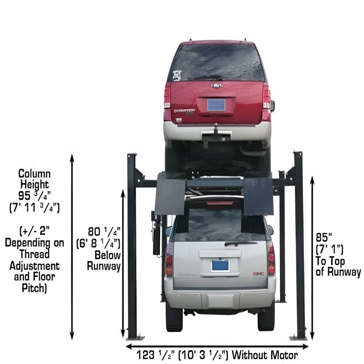 Atlas Automotive PRO9000 - 9000 lb - 4 Post Vehicle Lift with (2) RJ6BK Rolling Bridge Jacks