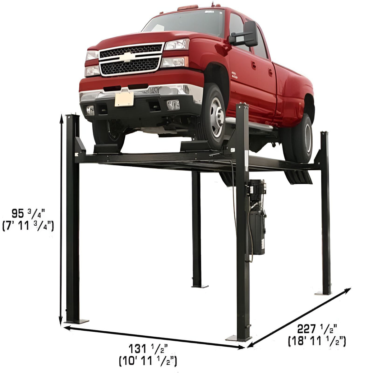 Atlas Automotive Pro9000 - 9000 lb - 4 Post Vehicle Lift with (2) RJ45A Rolling Bridge Jacks