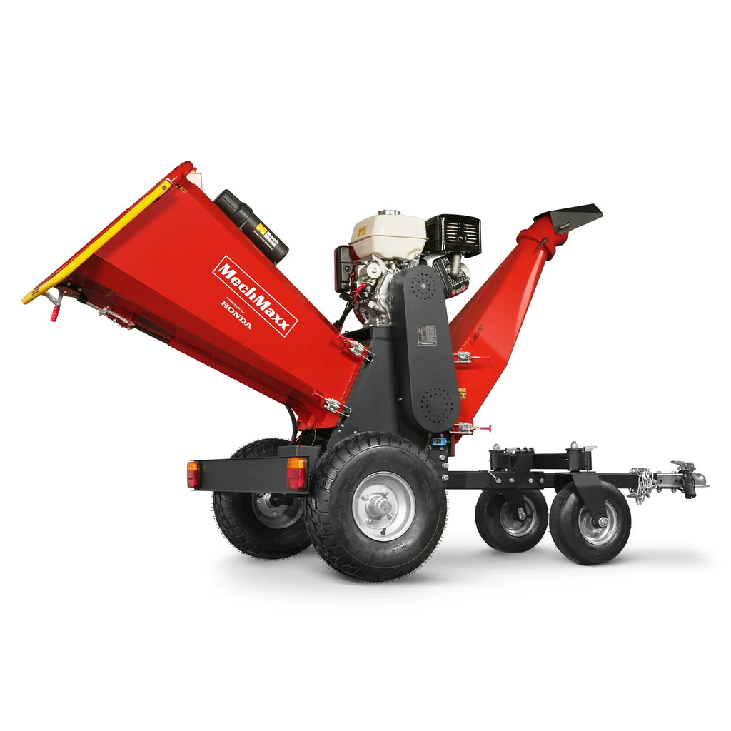 MechMaxx 6 inch HONDA GX390 E-Start Gasoline Engine Powered 4 - Wheel Drum Wood Chipper with Taillight ,  B150