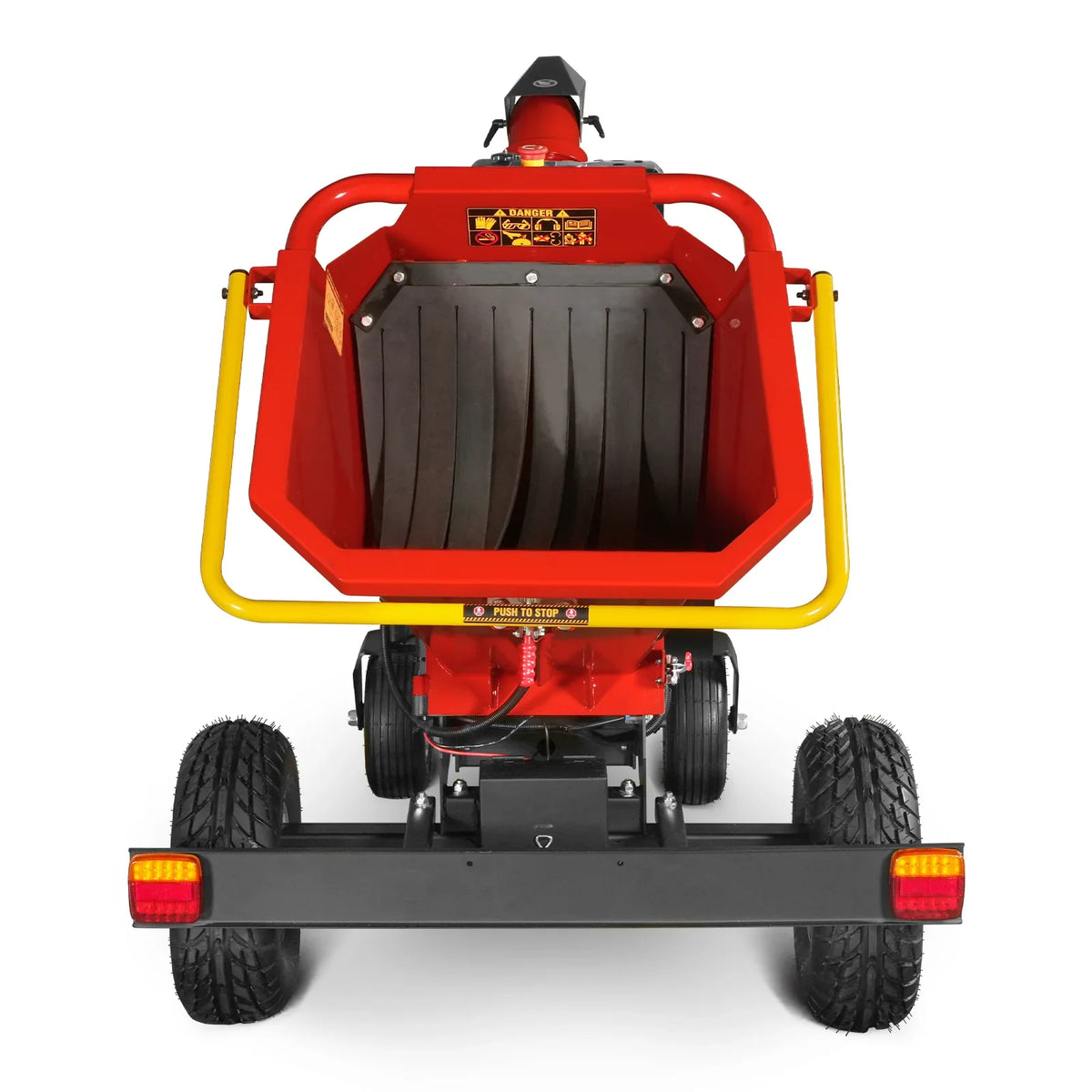 MechMaxx 6 inch HONDA GX390 E-Start Gasoline Engine Powered 4 - Wheel Drum Wood Chipper with Taillight ,  B150