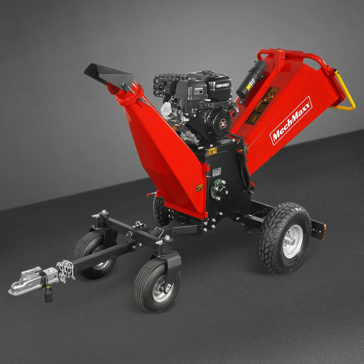 MechMaxx 6 inch ZONSEN E-Start 459cc 15hp Gas Powered 4 - Wheel Drum Wood Chipper with Taillight ,  B150