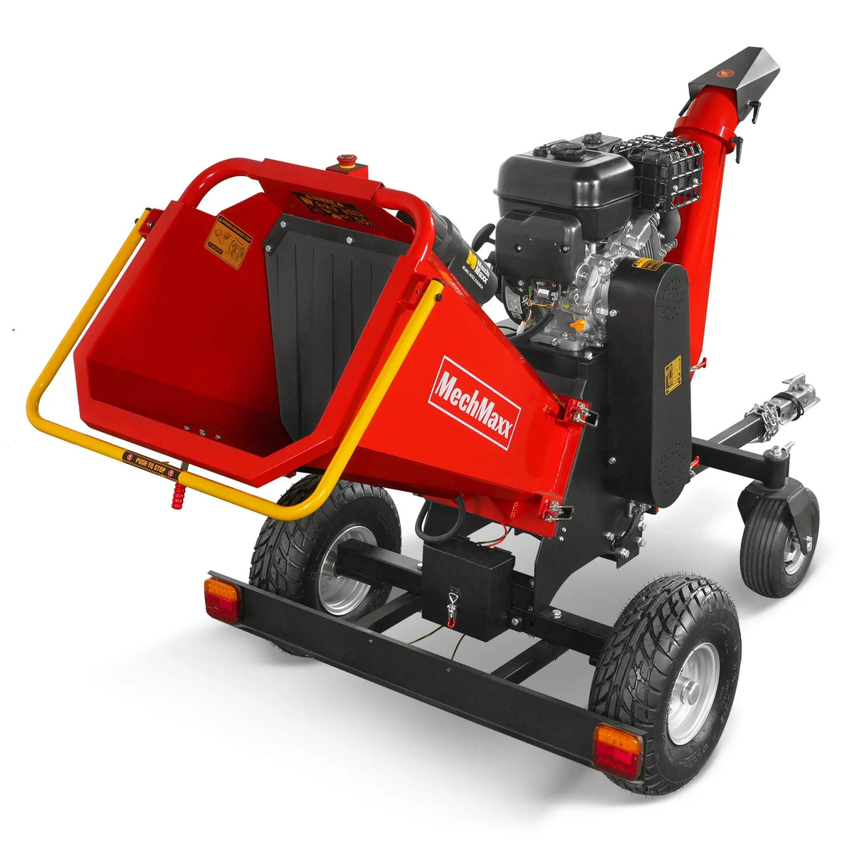 MechMaxx 6 inch ZONSEN E-Start 459cc 15hp Gas Powered 4 - Wheel Drum Wood Chipper with Taillight ,  B150