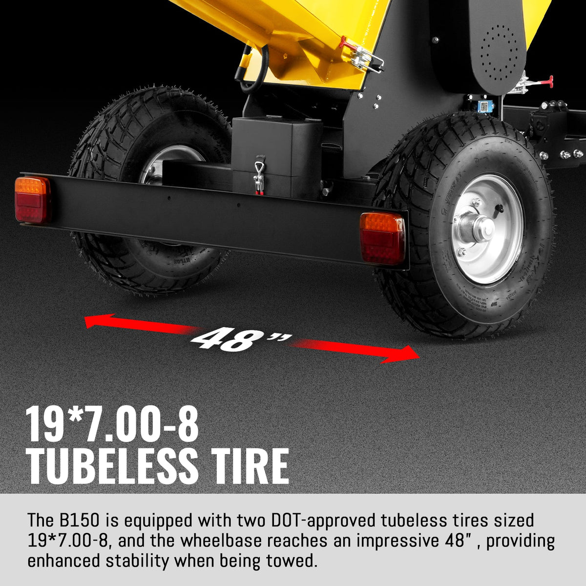 MechMaxx 6 inch E-start Zonsen 459cc 15hp Gas Powered 4 - Wheel Drum Wood Chipper with Taillight ,  B150