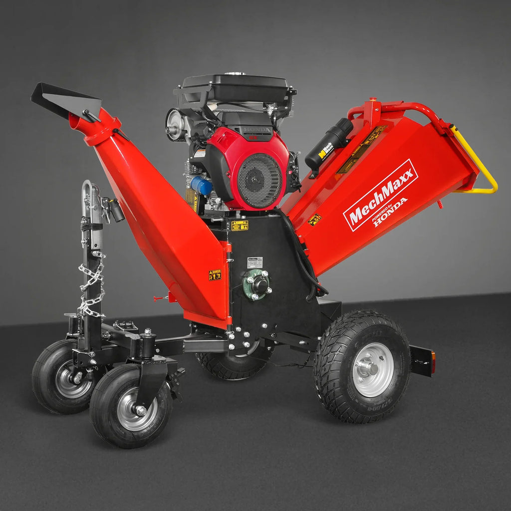 MechMaxx 8 inch HONDA GX690 E-Start 688cc 22hp Gas Powered 4 - Wheel Drum Wood Chipper with Taillight ,  B200