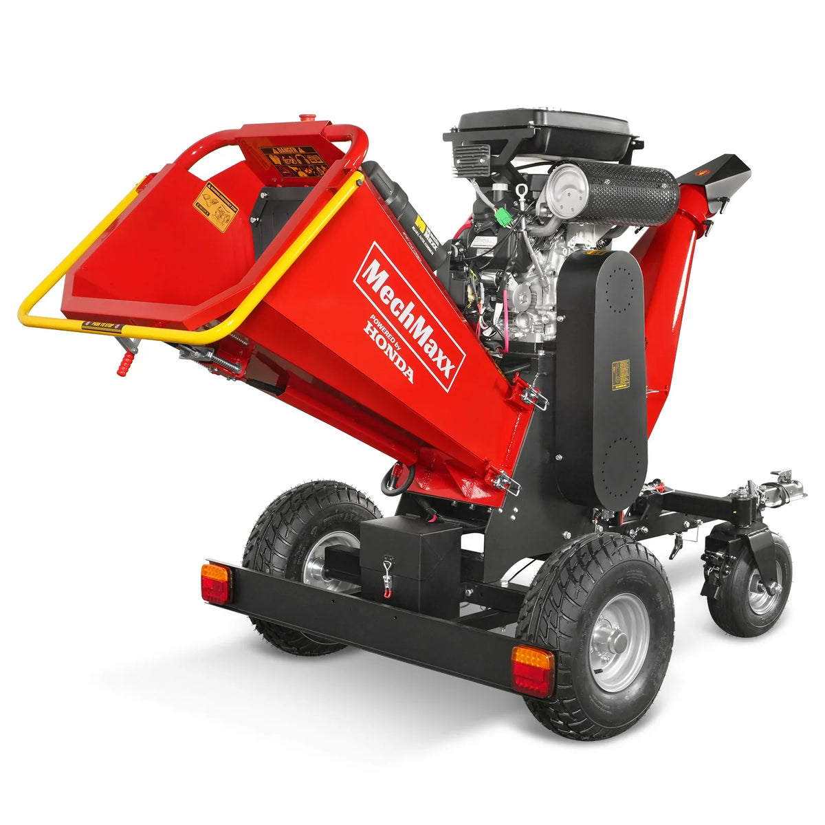MechMaxx 8 inch HONDA GX690 E-Start 688cc 22hp Gas Powered 4 - Wheel Drum Wood Chipper with Taillight ,  B200