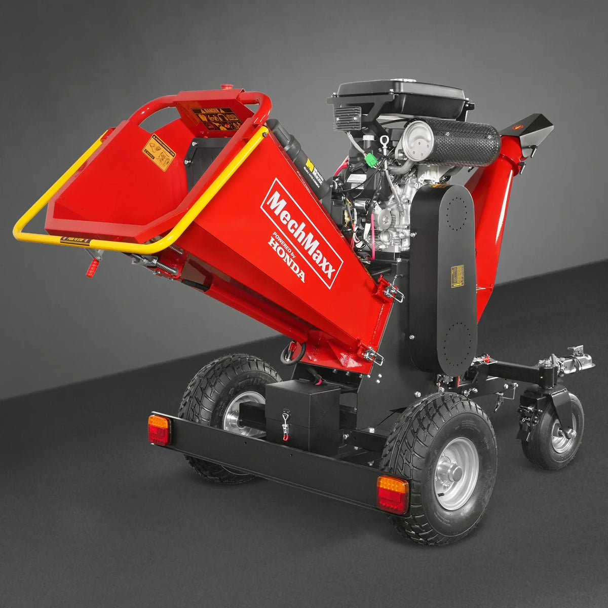 MechMaxx 8 inch HONDA GX690 E-Start 688cc 22hp Gas Powered 4 - Wheel Drum Wood Chipper with Taillight ,  B200