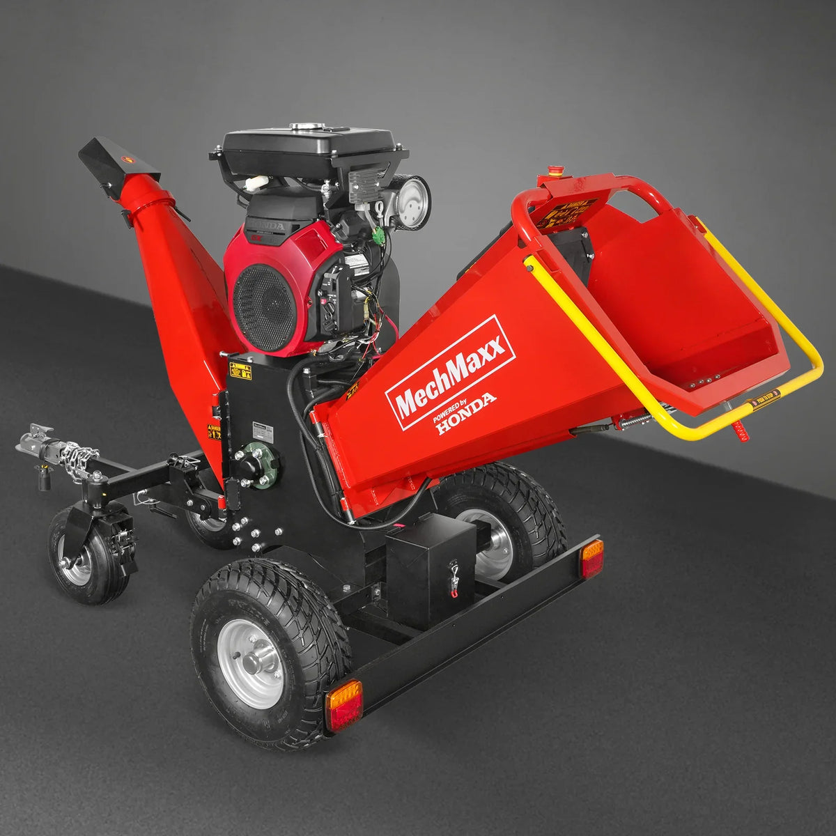MechMaxx 8 inch HONDA GX690 E-Start 688cc 22hp Gas Powered 4 - Wheel Drum Wood Chipper with Taillight ,  B200