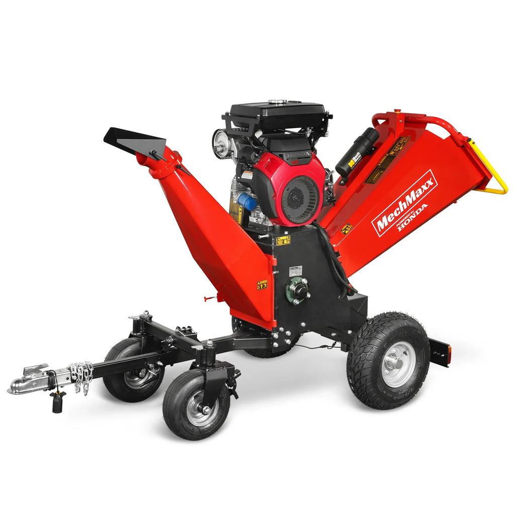 MechMaxx 8 inch HONDA GX690 E-Start 688cc 22hp Gas Powered 4 - Wheel Drum Wood Chipper with Taillight ,  B200