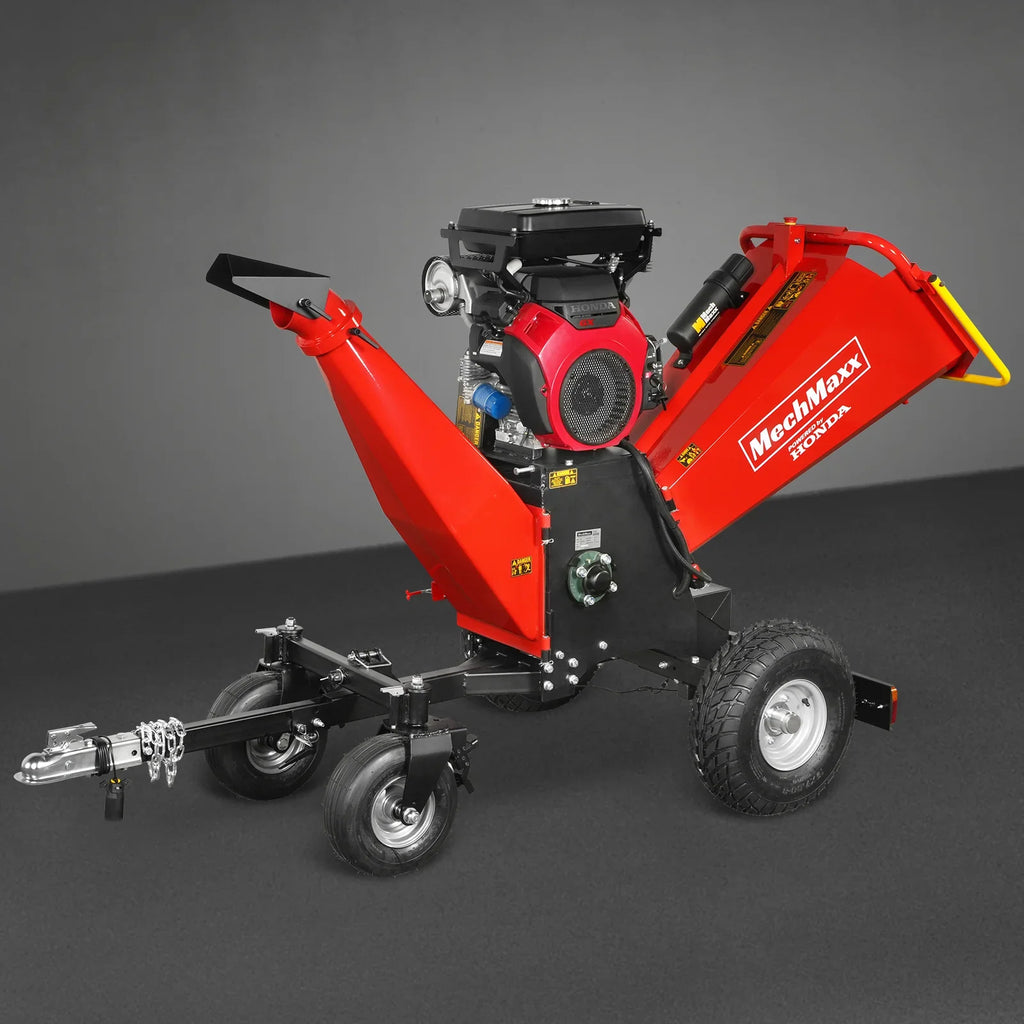 MechMaxx 8 inch HONDA GX690 E-Start 688cc 22hp Gas Powered 4 - Wheel Drum Wood Chipper with Taillight ,  B200