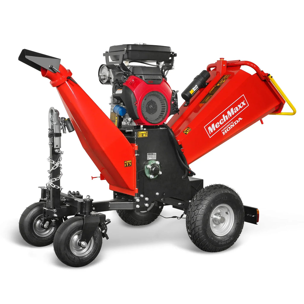 MechMaxx 8 inch HONDA GX690 E-Start 688cc 22hp Gas Powered 4 - Wheel Drum Wood Chipper with Taillight ,  B200