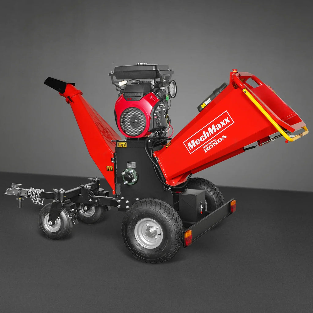 MechMaxx 8 inch HONDA GX690 E-Start 688cc 22hp Gas Powered 4 - Wheel Drum Wood Chipper with Taillight ,  B200