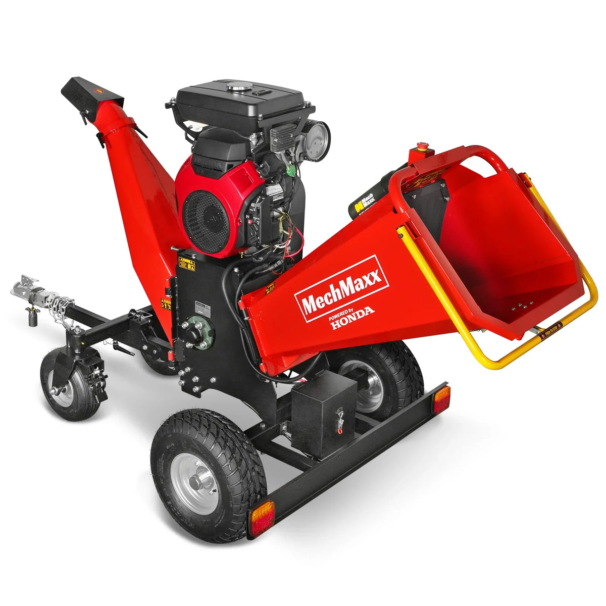MechMaxx 8 inch HONDA GX690 E-Start 688cc 22hp Gas Powered 4 - Wheel Drum Wood Chipper with Taillight ,  B200