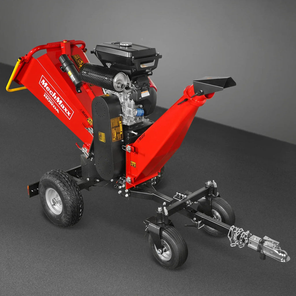 MechMaxx 8 inch HONDA GX690 E-Start 688cc 22hp Gas Powered 4 - Wheel Drum Wood Chipper with Taillight ,  B200