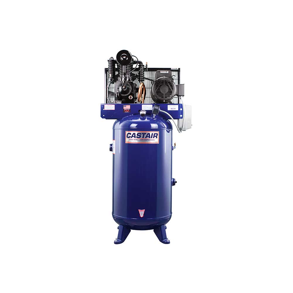 CASTAIR Industrial 80-Gallon Air Compressor – 7.5HP, Vertical Tank, 1-Phase 230V, 24.8 CFM @ 175 PSI