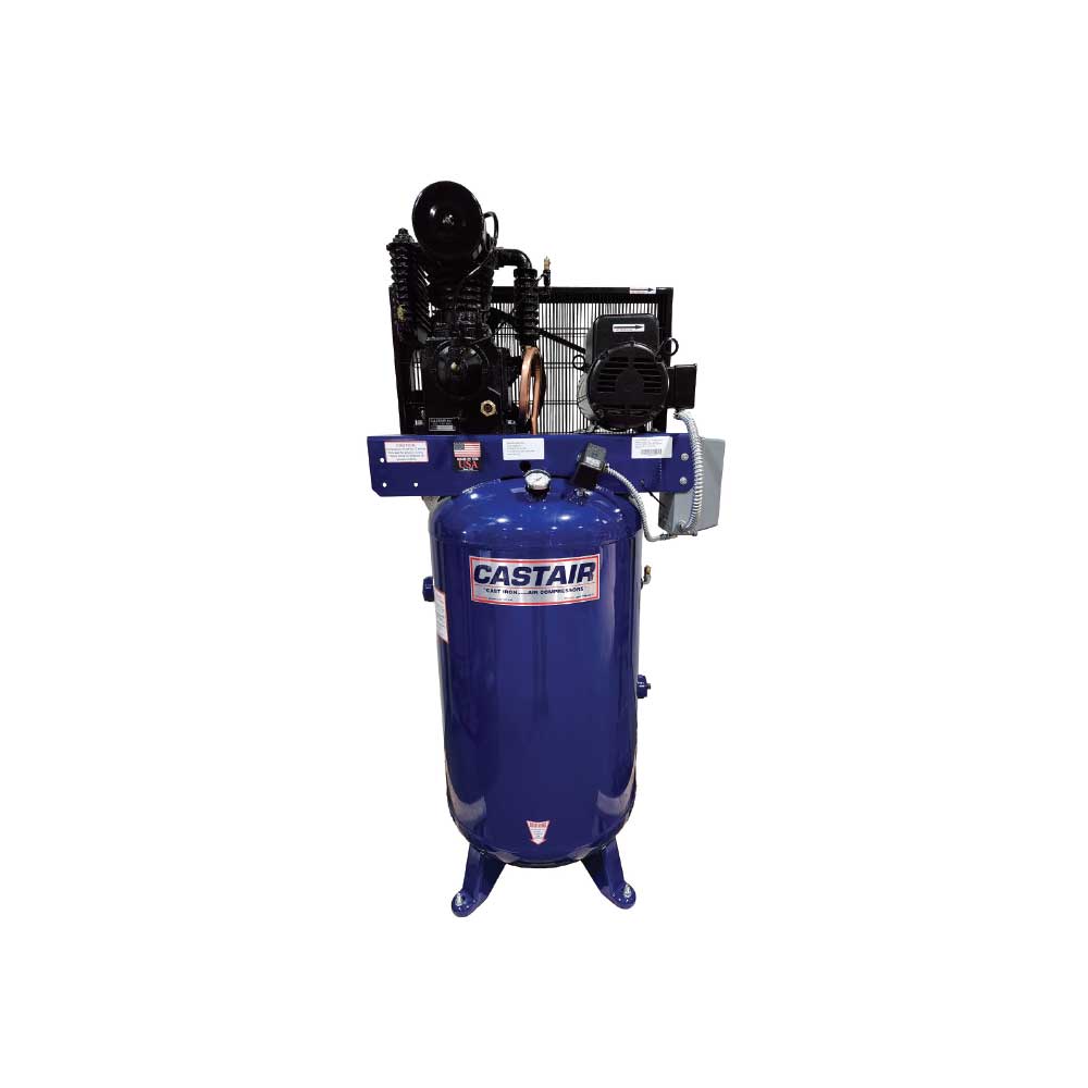 CASTAIR Industrial 80-Gallon Air Compressor – 5HP, Vertical Tank, 1-Phase 230V, 17.5 CFM @ 175 PSI