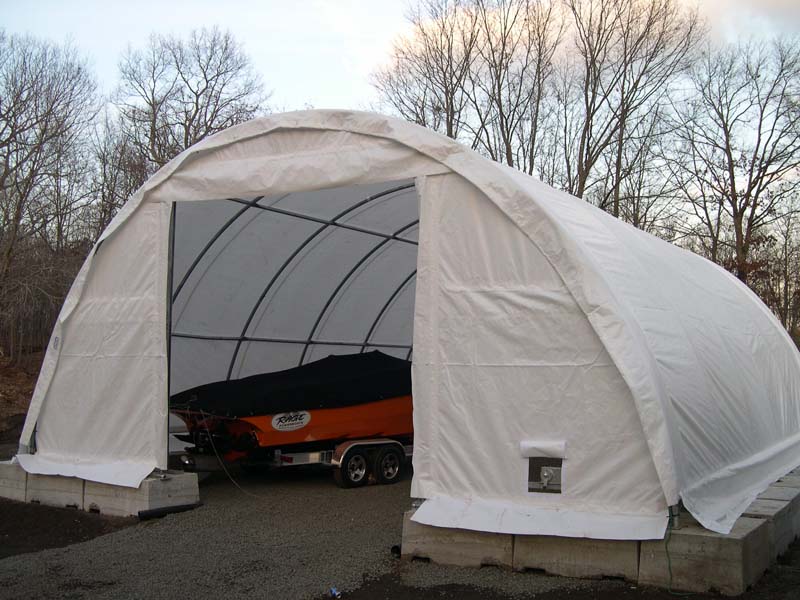 Rhino Shelter Portable Building (Round Style) 30’W x 65’L x 15’H