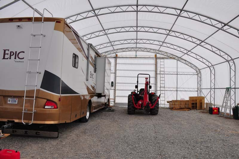 Rhino Shelter Portable Building (Round Style) 40’W x 60’L x 18’H