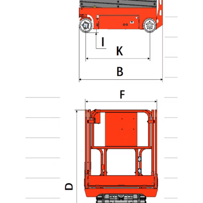 Ekko Scissor Lift – 157" Max Lift Height -  Lead Acid Battery - ES40E