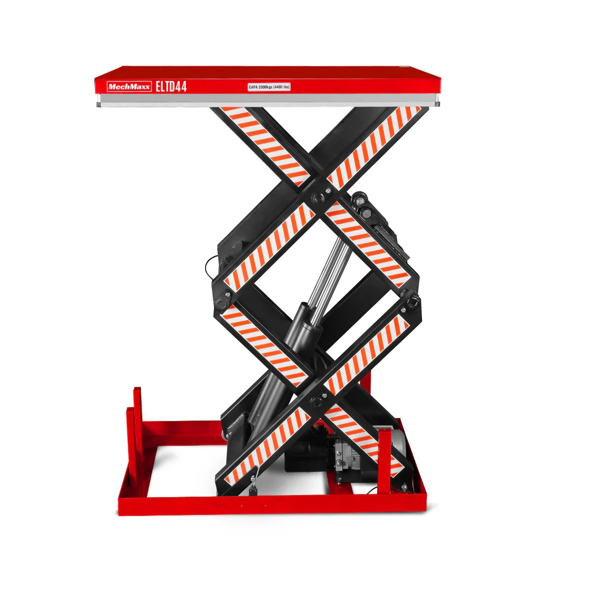 MechMaxx 4400lbs Capacity Stationary Electric Hydraulic Double Scissor Lift Table,  51.2" x 33.5" Platform,  70.1" Lift Height,  UL Certified Motor,  ELTD44