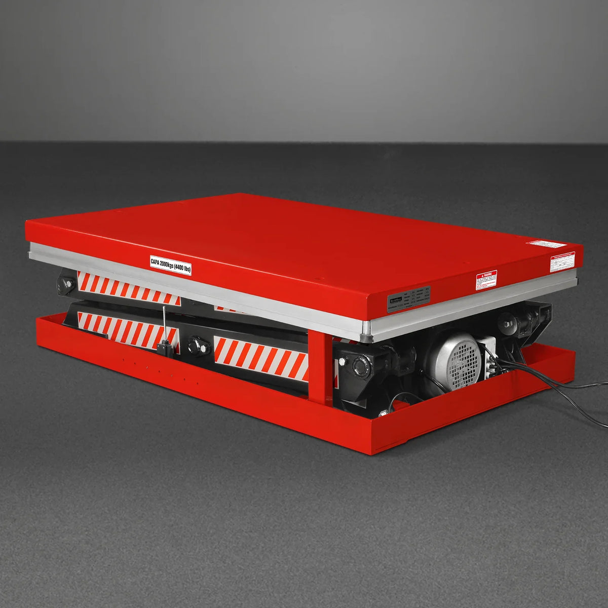 MechMaxx 4400lbs Capacity Stationary Electric Hydraulic Double Scissor Lift Table,  51.2" x 33.5" Platform,  70.1" Lift Height,  UL Certified Motor,  ELTD44