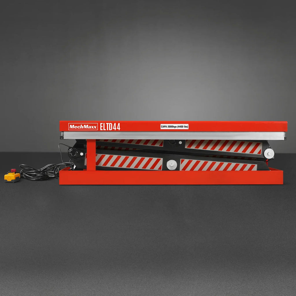 MechMaxx 4400lbs Capacity Stationary Electric Hydraulic Double Scissor Lift Table,  51.2" x 33.5" Platform,  70.1" Lift Height,  UL Certified Motor,  ELTD44