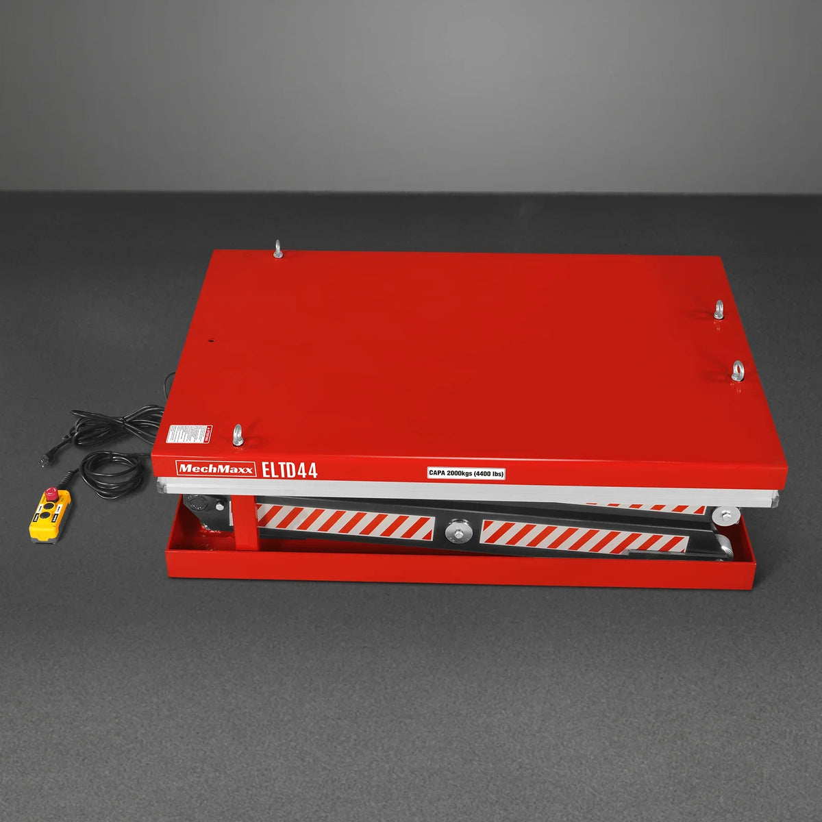 MechMaxx 4400lbs Capacity Stationary Electric Hydraulic Double Scissor Lift Table,  51.2" x 33.5" Platform,  70.1" Lift Height,  UL Certified Motor,  ELTD44