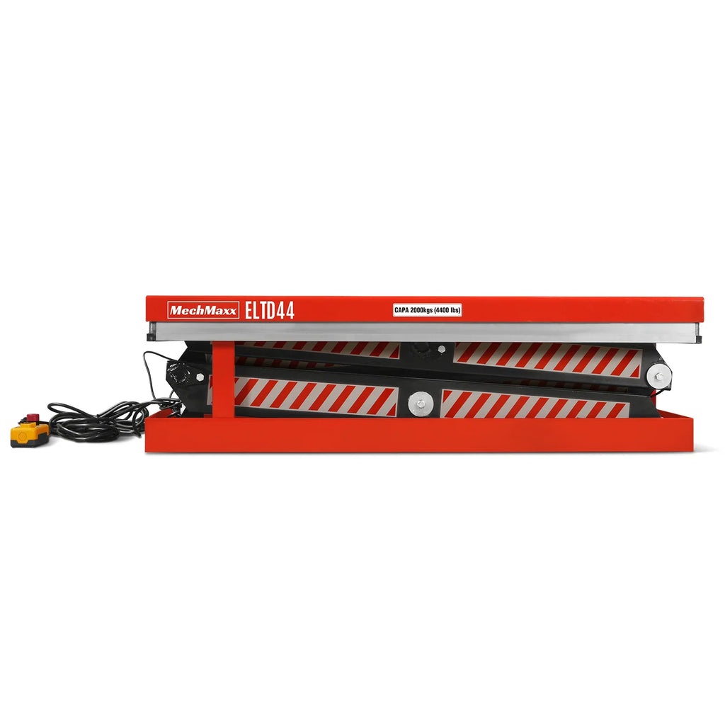 MechMaxx 4400lbs Capacity Stationary Electric Hydraulic Double Scissor Lift Table,  51.2" x 33.5" Platform,  70.1" Lift Height,  UL Certified Motor,  ELTD44