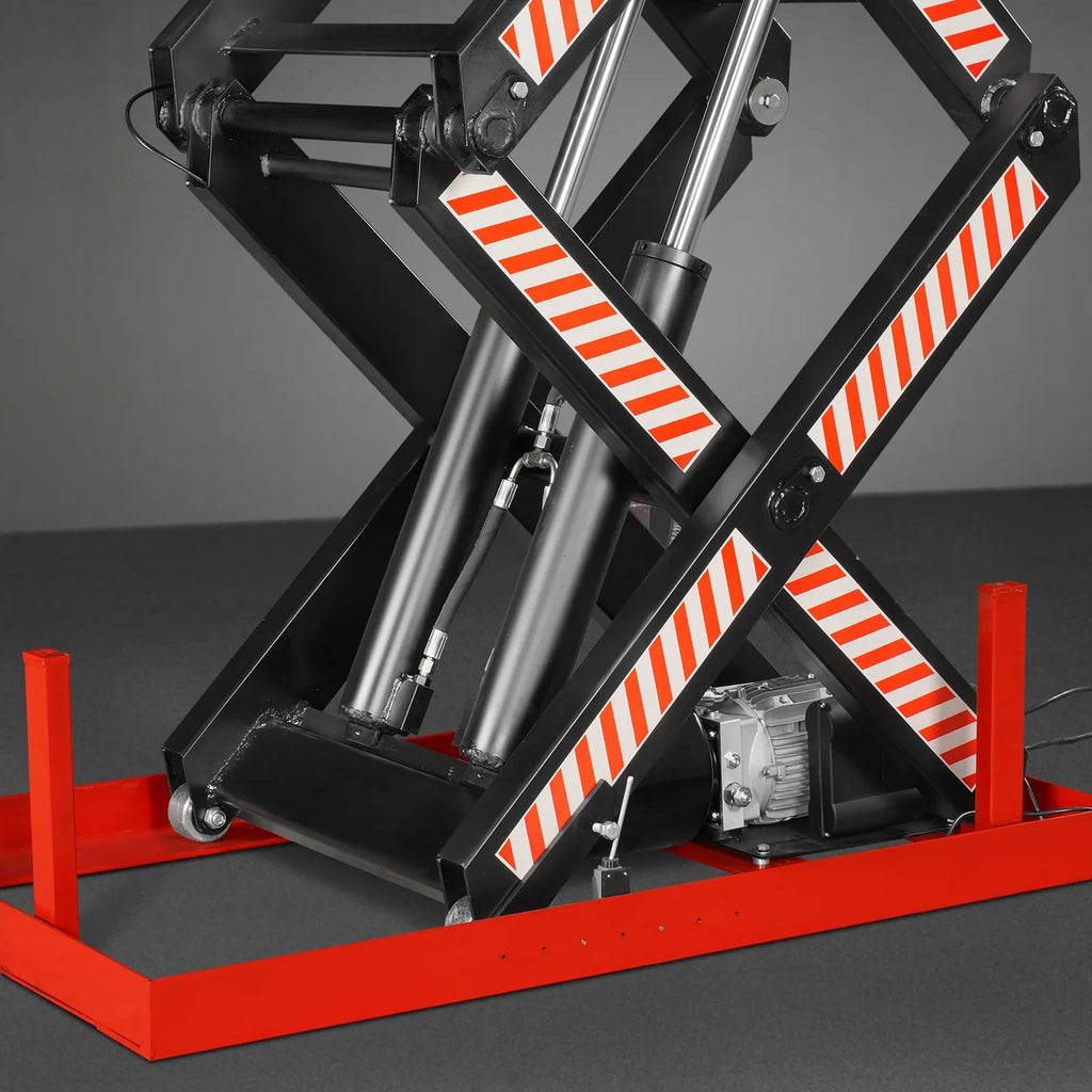 MechMaxx 4400lbs Capacity Stationary Electric Hydraulic Double Scissor Lift Table,  51.2" x 33.5" Platform,  70.1" Lift Height,  UL Certified Motor,  ELTD44