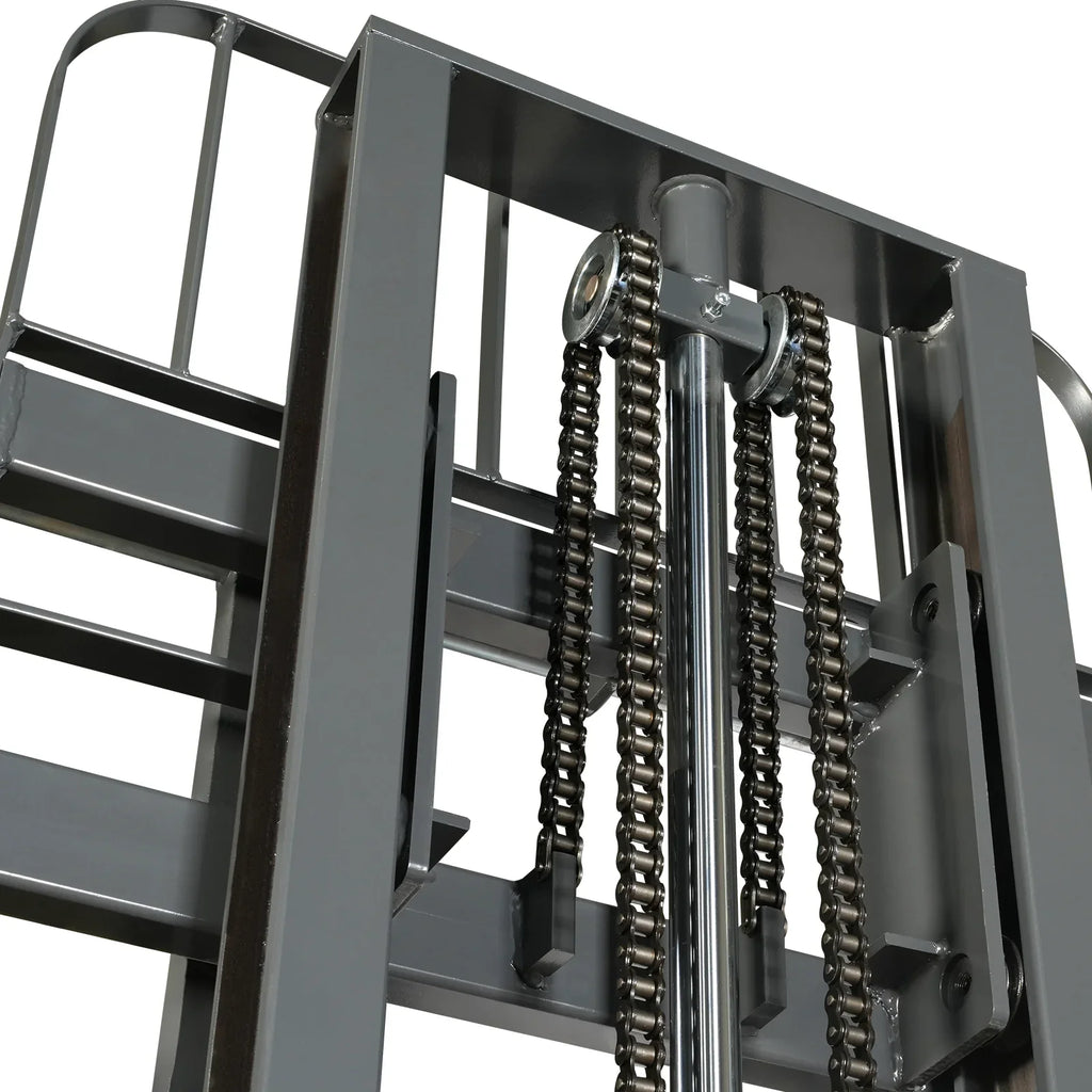 MechMaxx 2640lbs Lithium-ion Electric Straddle Stacker,  118" Lift,  Adjustable Legs & Forks,  F26-118S