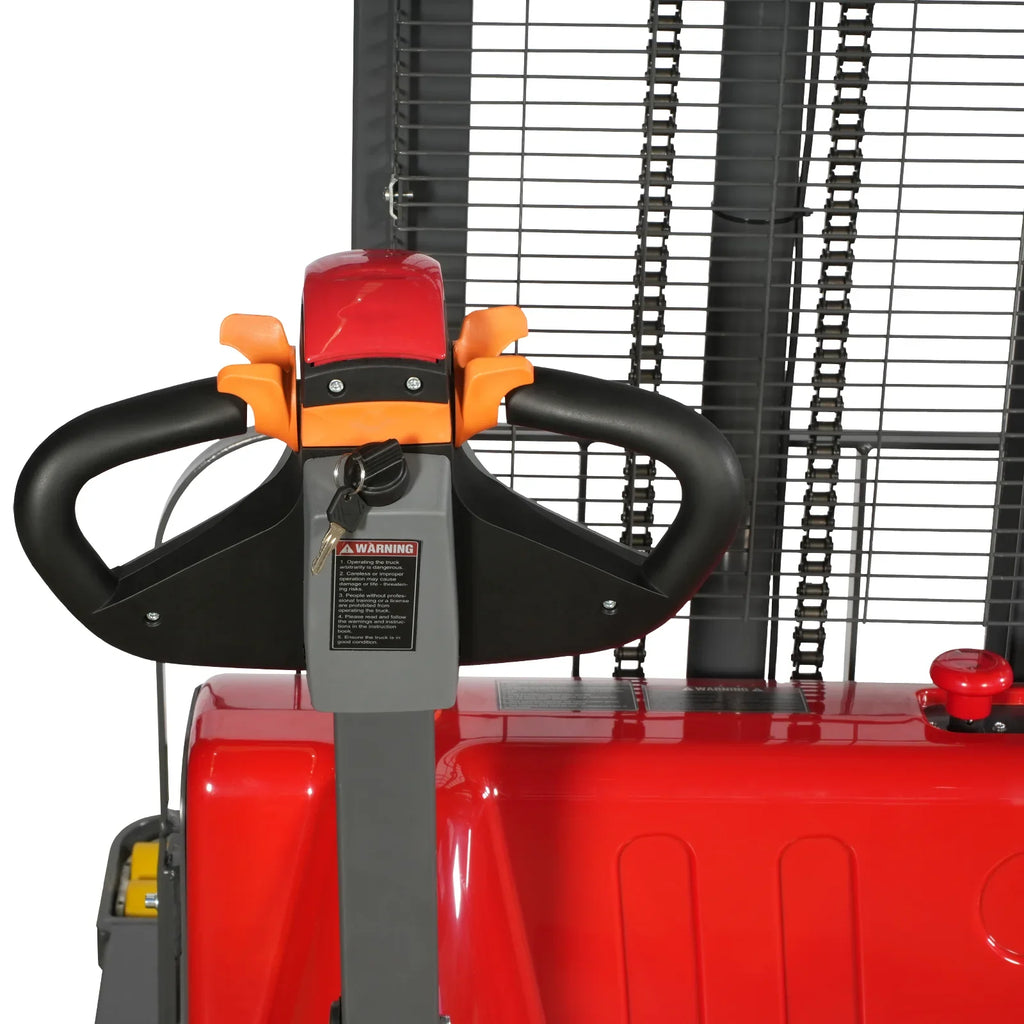 MechMaxx 2640lbs Lithium-ion Electric Straddle Stacker,  98" Lift,  Adjustable Legs & Forks,  F26-98S