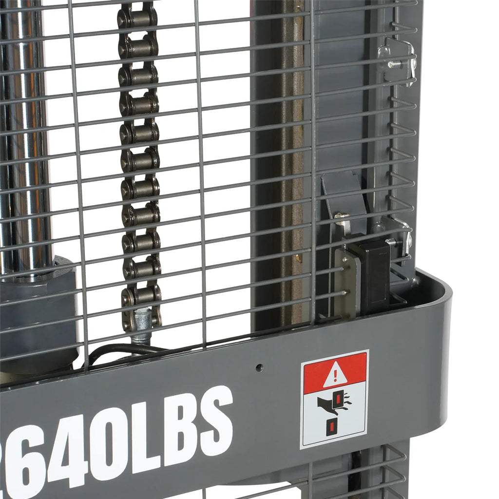 MechMaxx 2640lbs Lithium-ion Electric Straddle Stacker,  98" Lift,  Adjustable Legs & Forks,  F26-98S