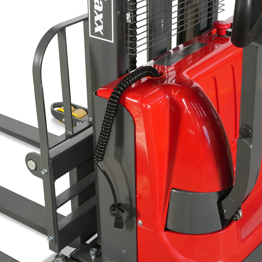 MechMaxx 2640lbs Lithium-ion Electric Straddle Stacker,  118" Lift,  Adjustable Legs & Forks,  F26-118S