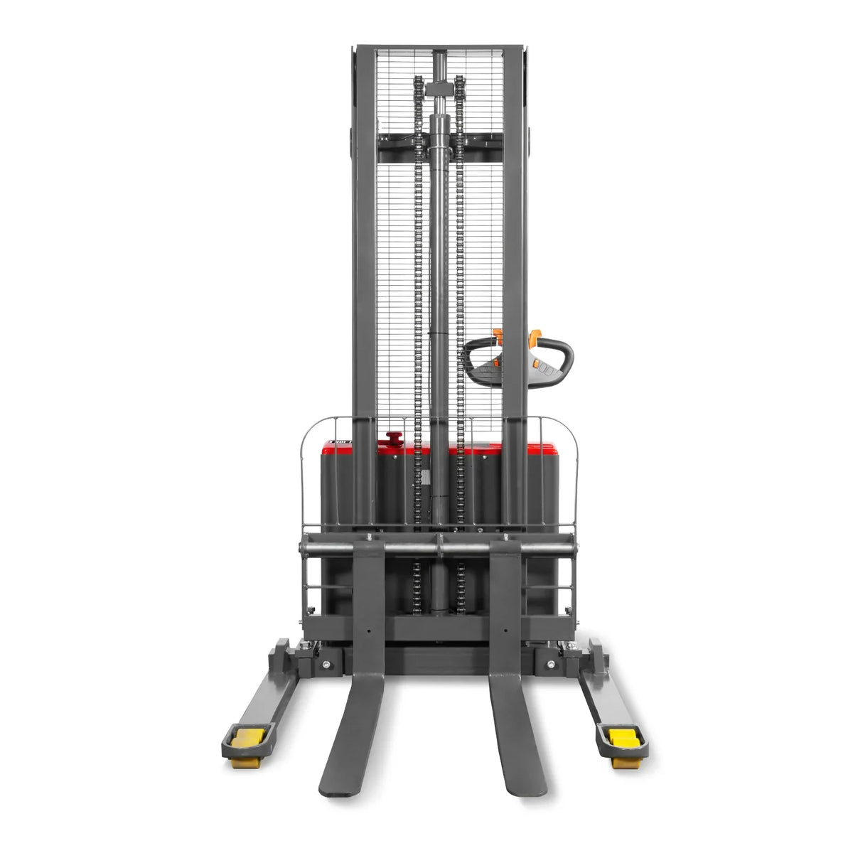 MechMaxx 2640lbs Lithium-ion Electric Straddle Stacker,  118" Lift,  Adjustable Legs & Forks,  F26-118S