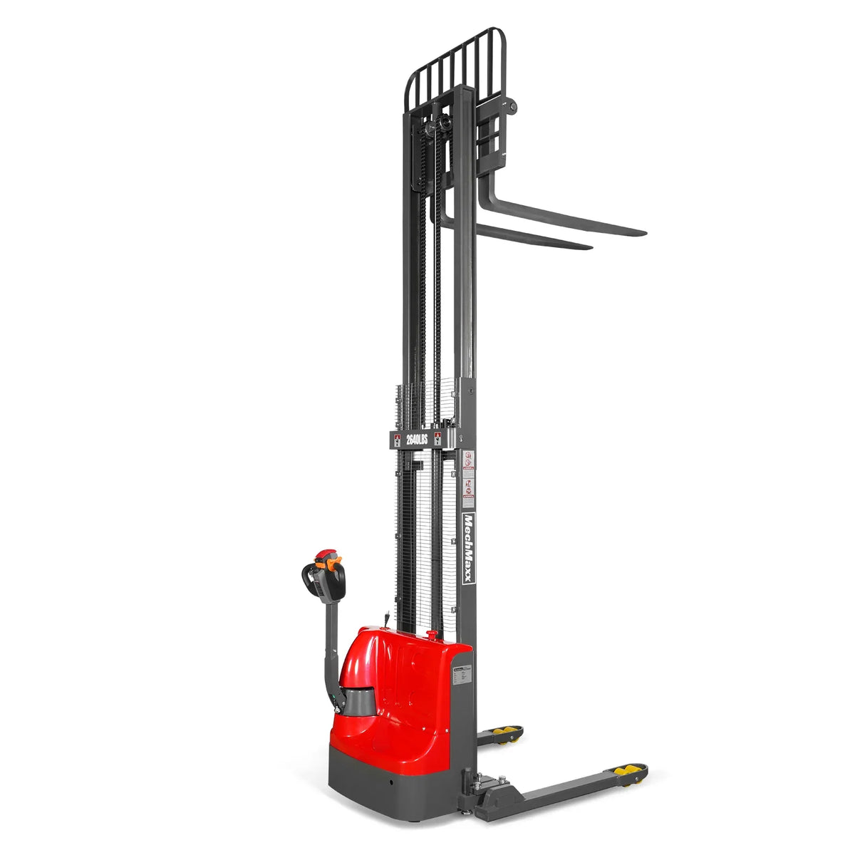 MechMaxx 2640lbs Lithium-ion Electric Straddle Stacker,  118" Lift,  Adjustable Legs & Forks,  F26-118S