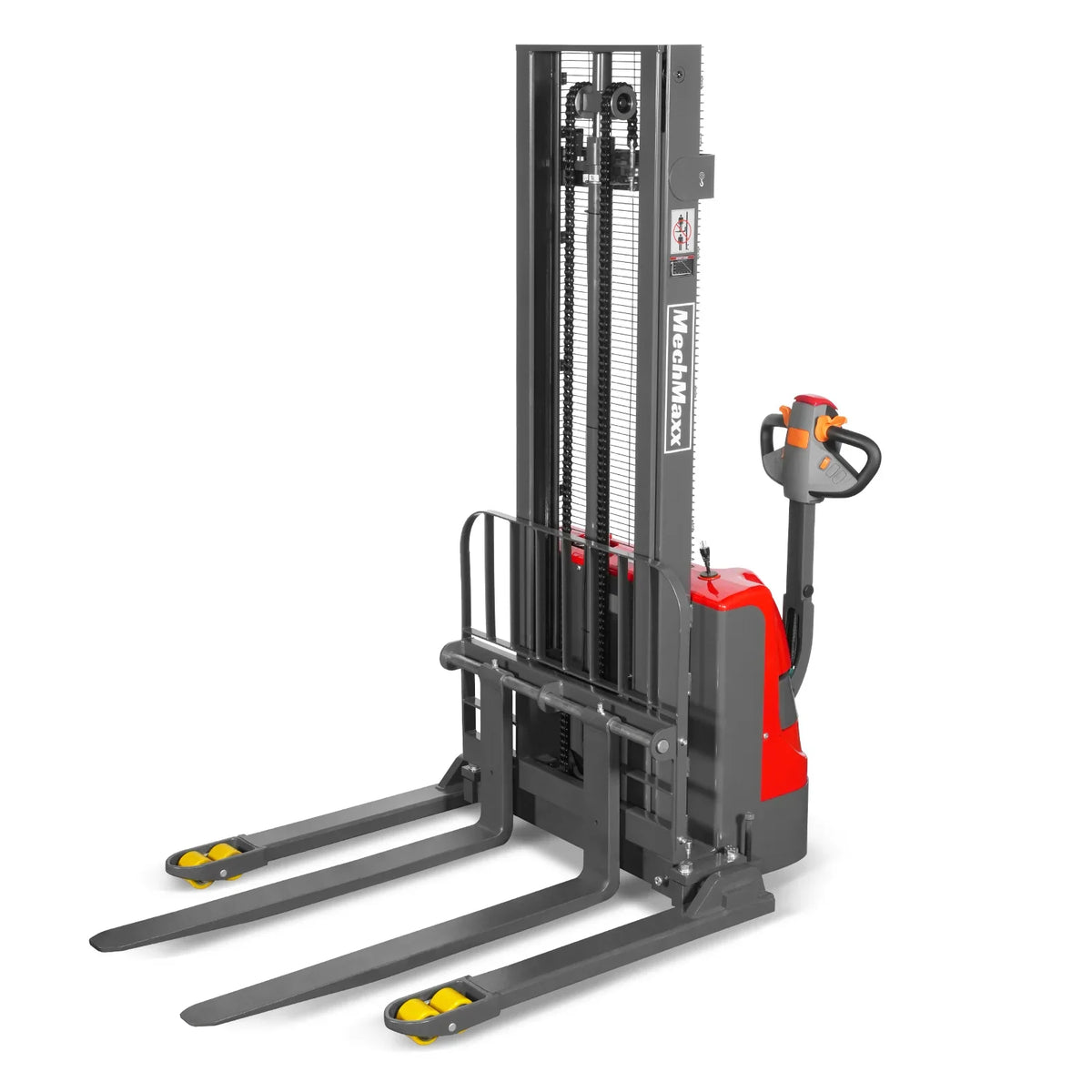 MechMaxx 2640lbs Lithium-ion Electric Straddle Stacker,  118" Lift,  Adjustable Legs & Forks,  F26-118S