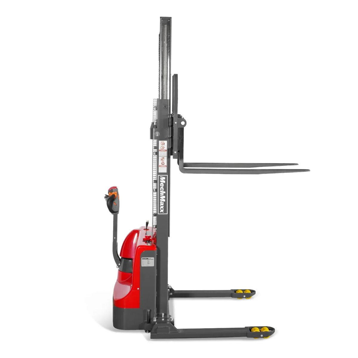 MechMaxx 2640lbs Lithium-ion Electric Straddle Stacker,  118" Lift,  Adjustable Legs & Forks,  F26-118S