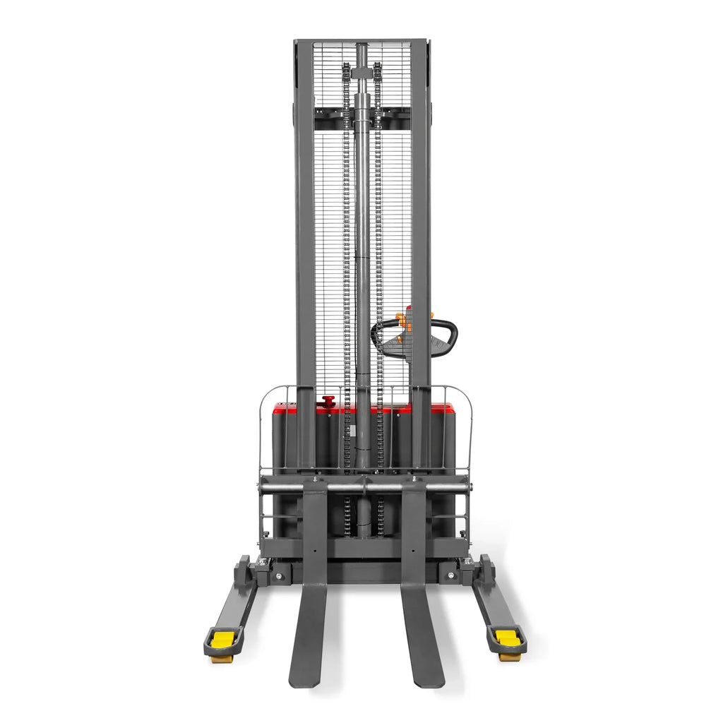 MechMaxx 2640lbs Lithium-ion Electric Straddle Stacker,  138" Lift,  Adjustable Legs & Forks,  F26-138S