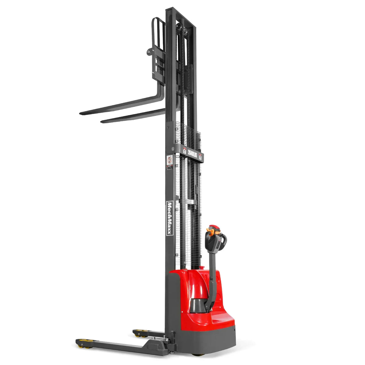 MechMaxx 2640lbs Lithium-ion Electric Straddle Stacker,  138" Lift,  Adjustable Legs & Forks,  F26-138S